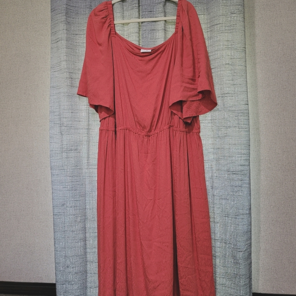 Ava & Viv burnt orange leopard midi dress